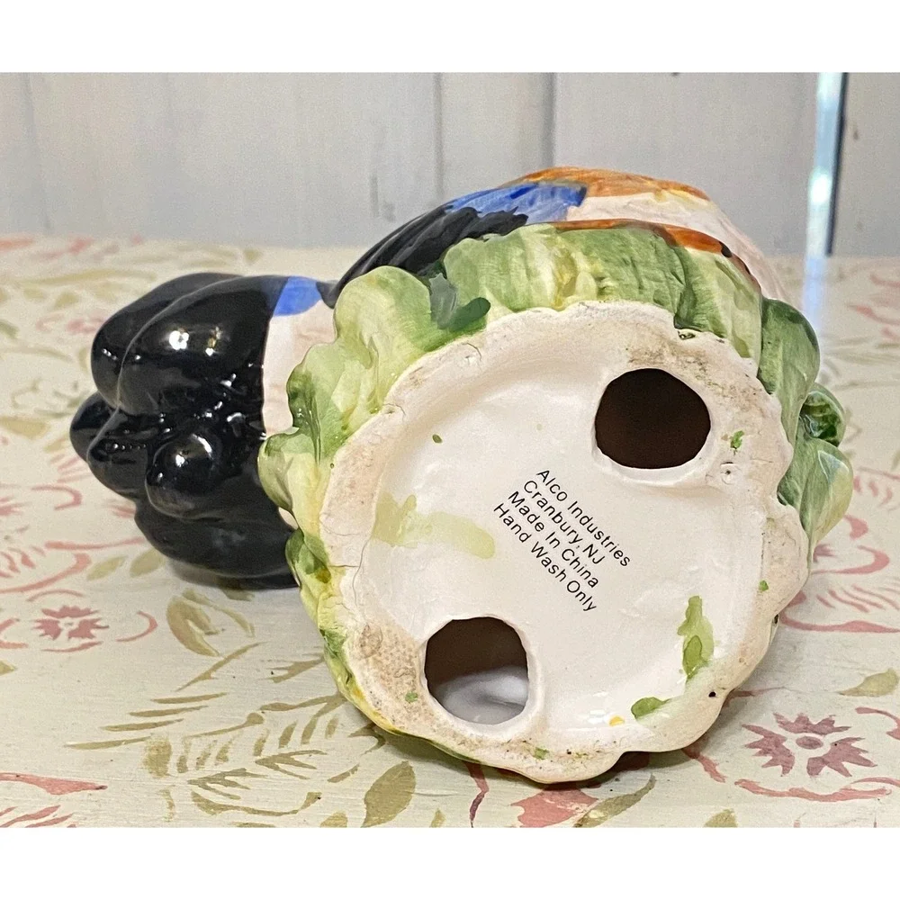 Rooster Bundle Alco Ceramic Small Utensil Holder 2 Resin Rooster Figurines VTG